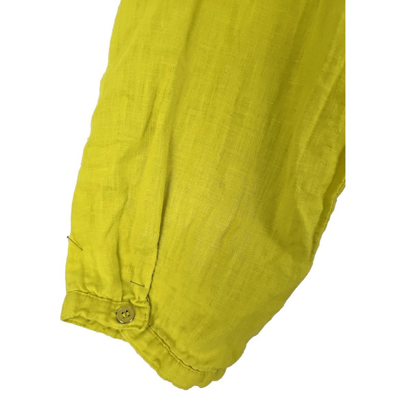 JM Collection ~Woman Size 16~ Green 100% Linen 3/4 Sleeve Button Up Top Blouse. - Picture 8 of 10